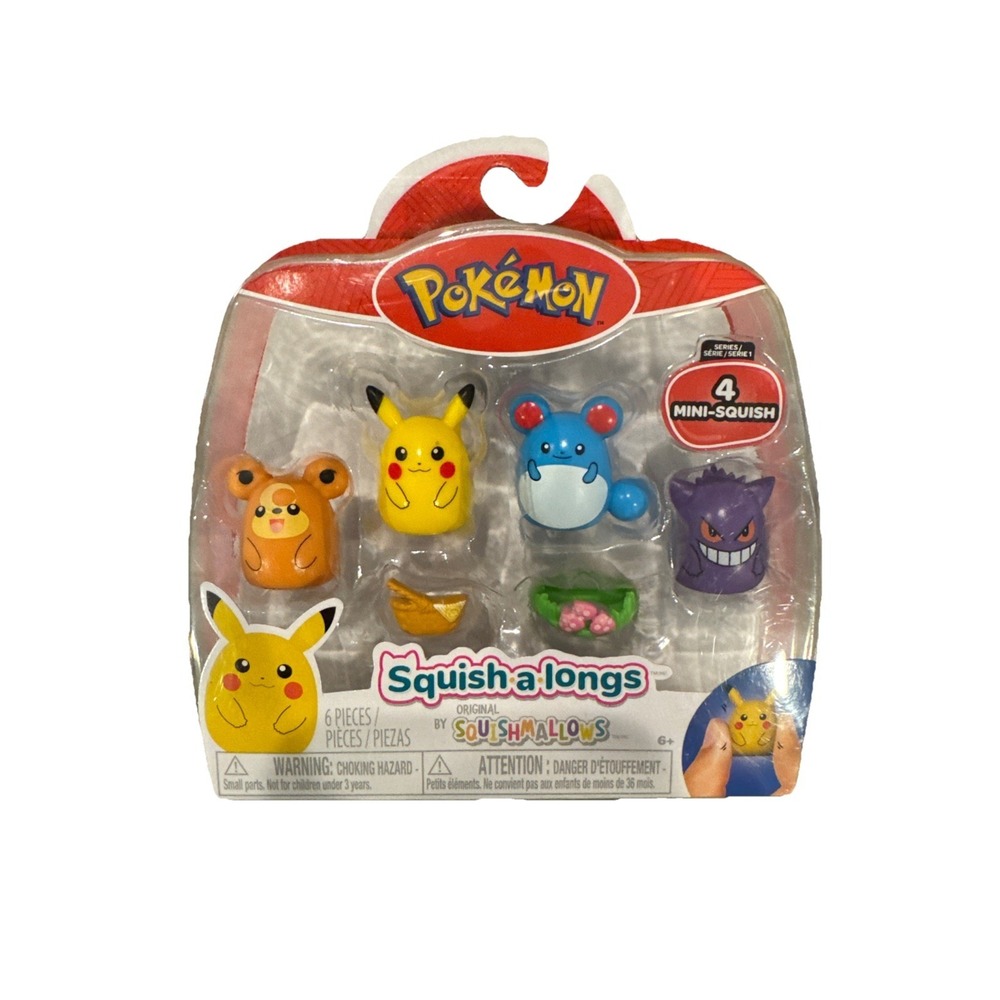 NEW Squish a Longs Squishmallows Pokemon Series 1 Figure Sets‎ Eevee Snorlax